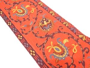 花唐草に鳥模様織出し袋帯